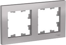 Рамка универсальная Systeme Electric AtlasDesign 2-м. алюминий картинка